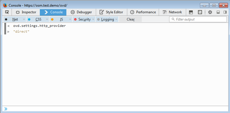 Developer tools console calling ovd.settings.http_provider