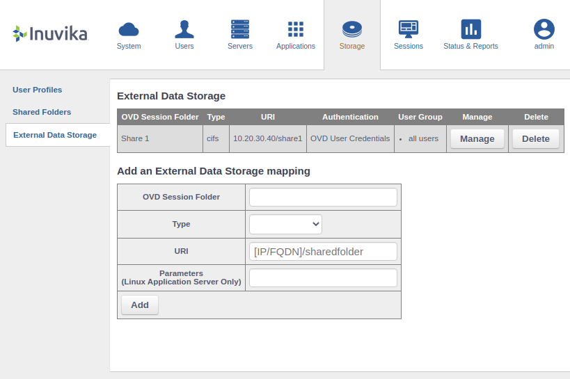 External Data Storage - Add an External Data Storage mapping